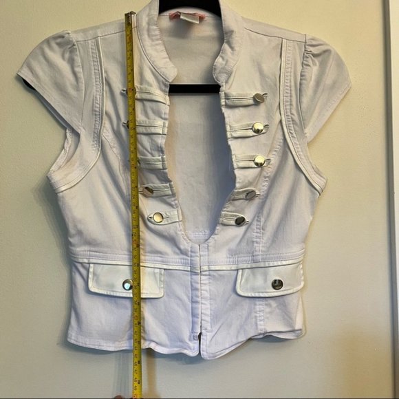 ❄️3/$25 White Military Captain Style Women's Top - Picture 5 of 8